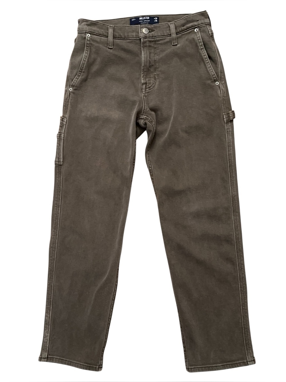Hollister Loose Carpenter Jeans Mens 28x30 (Fit 28x28) Denim Stretch Light Brown